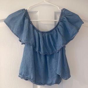 Off the shoulder denim top